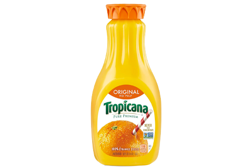 Nutrition Tropicana Orange Juice, No Pulp, 52 Fl Oz